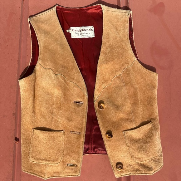 Randy Nichols Fine Leathers Women’s Brown Leather Vest-Size 7/8 - Picture 1 of 4